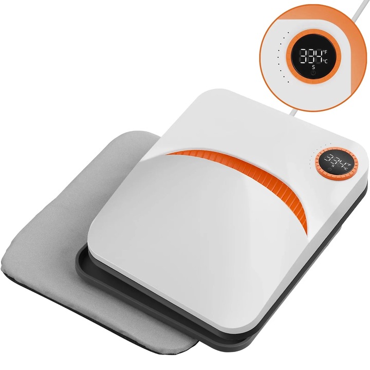 Термопреса, 12 x 10 инча, преносима, ютия и функция за топлопренос