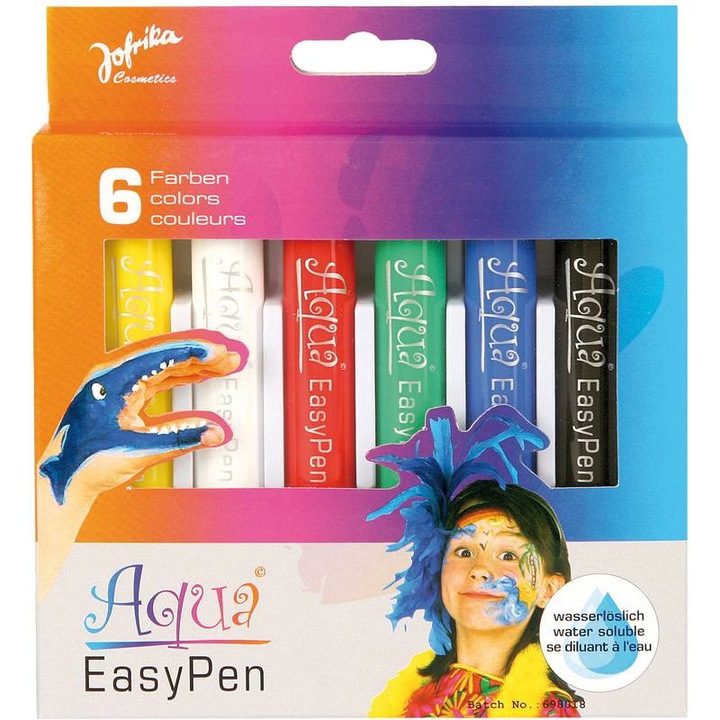 Vizes arcfestő toll dobozban 6 színű