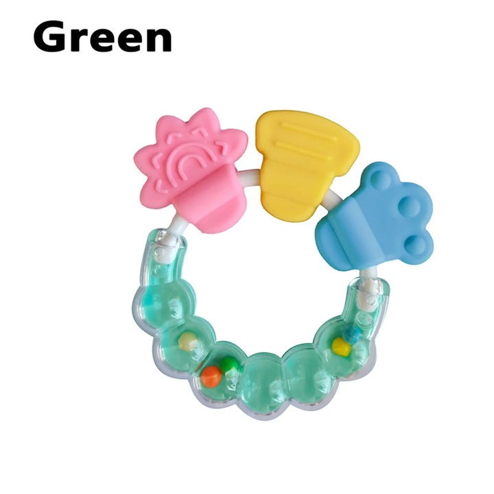 Jucarie dentitie YANYXR set 2 piese multifunctional verde 9.5x7cm