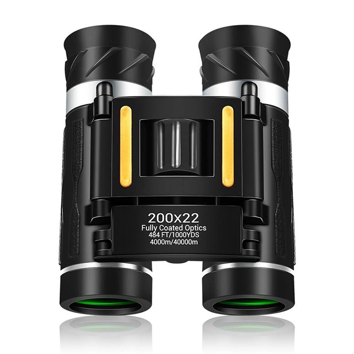 Мини преносим бинокъл, 10x, черен, 11x5x7см