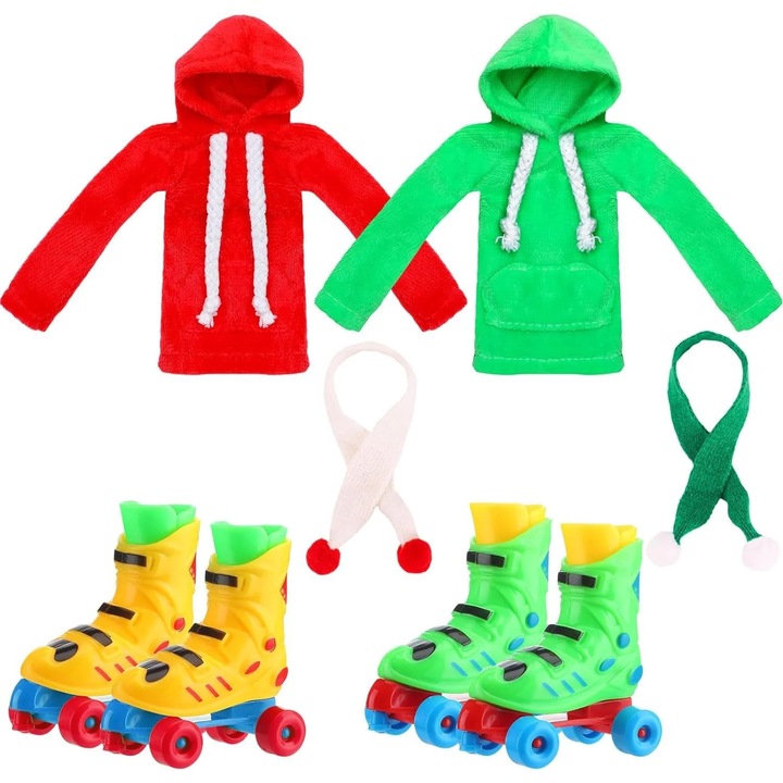 Set accesorii papusi YANYXR 6 piese haine role albastre multicolor