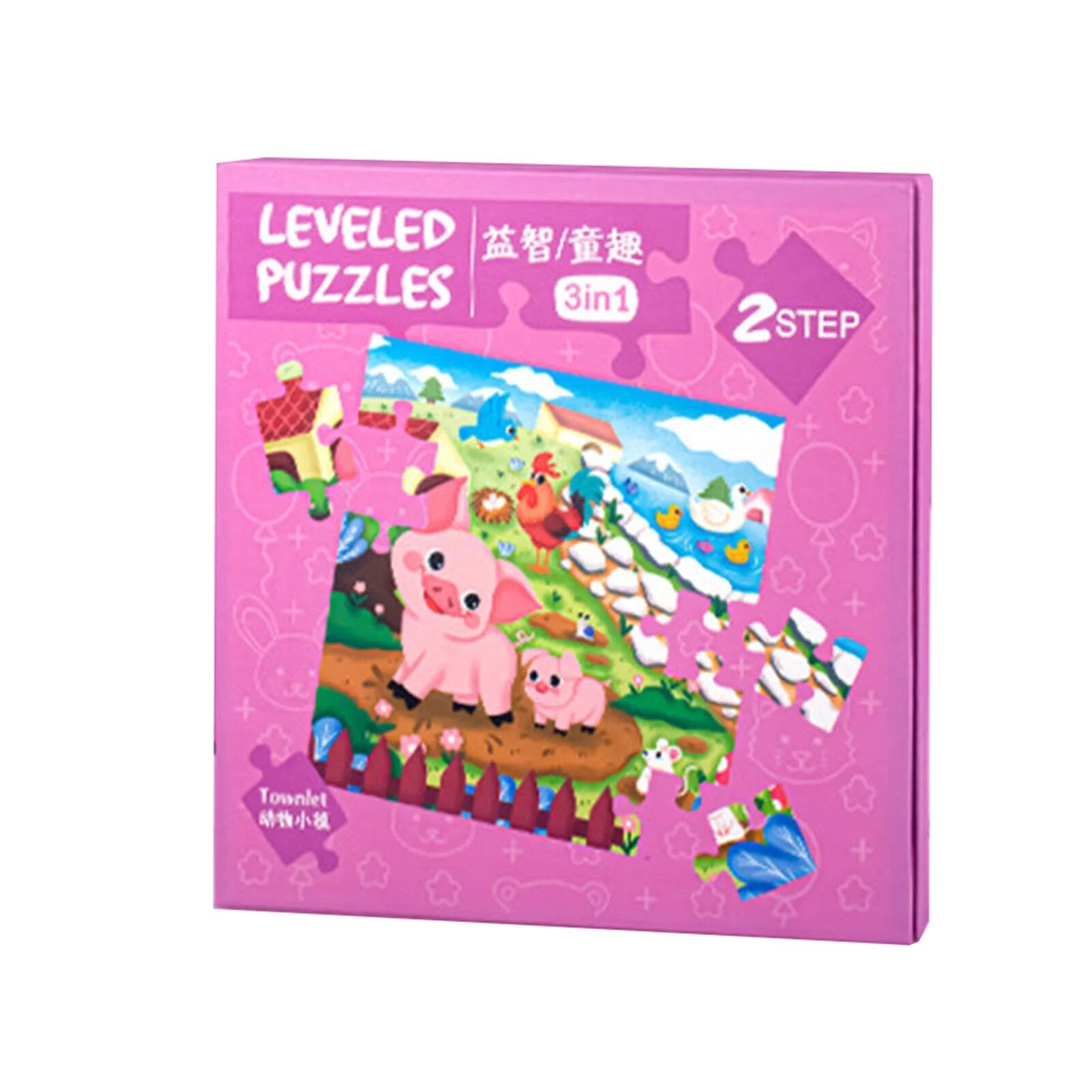 Carte puzzle magnetica pentru copii, animale si vehicule