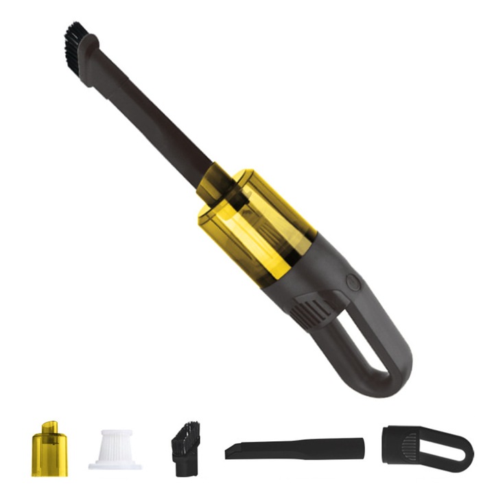 Aspirator portabil fara fir, 20 minute autonomie, filtru HEPA, accesorii incluse, pentru interior