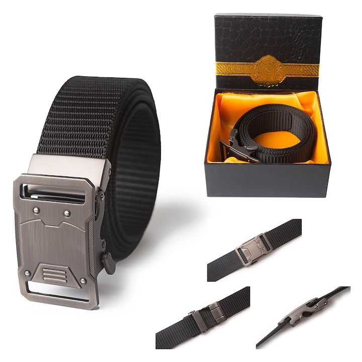 Мъжки колан, HUA BAI NA, военен тактически колан, найлон, 3.5x125cm, черен