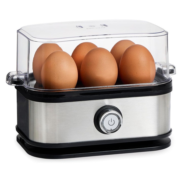 Fierbator de oua, Rqiurpn, Inox, Capacitate 6 oua, 200W, Fara BPA, Usor curatat si folosit, Multicolor