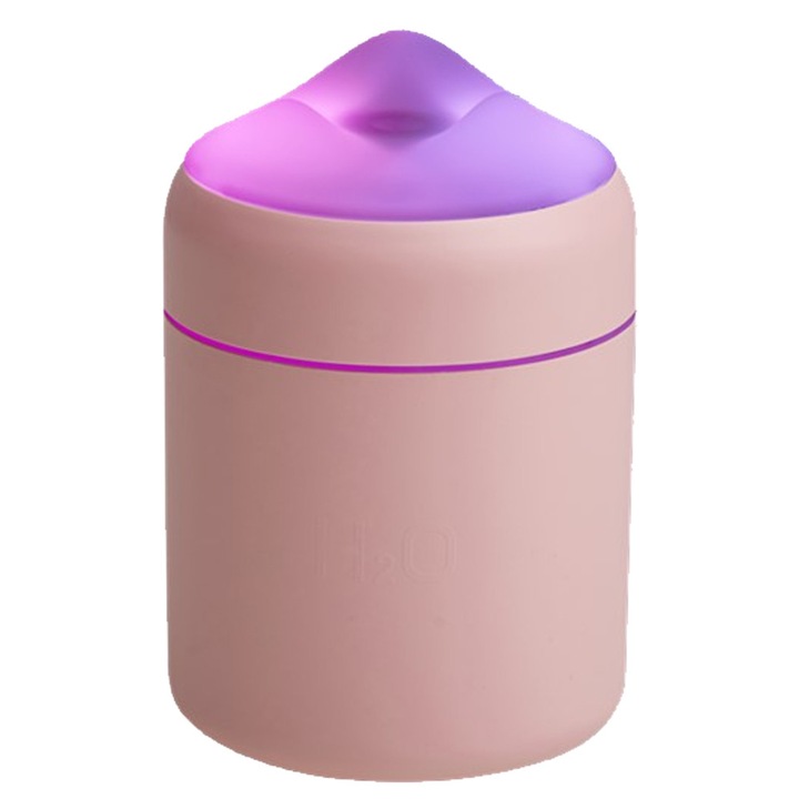 Овлажнител Mini USB Преносим Zeaicos, 2 режима на изпаряване, цветна нощна светлина, 26dB, компактен