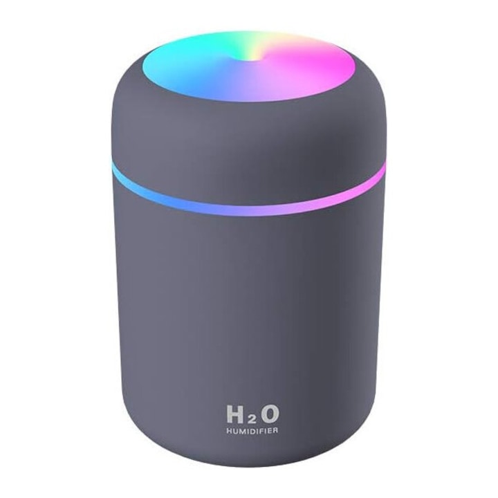 Umidificator mini USB colorat Zeaicos, portabil, 2 moduri de vaporizare, alimentare USB, dimensiuni compacte