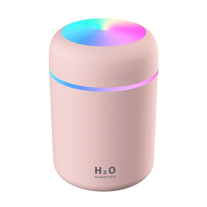 Umidificator mini colorat Zeaicos, USB, design portabil, zgomot redus, 30x10cm