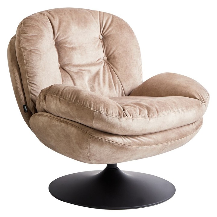 Fotoliu rotativ Nolvik Catifea Nisipiu