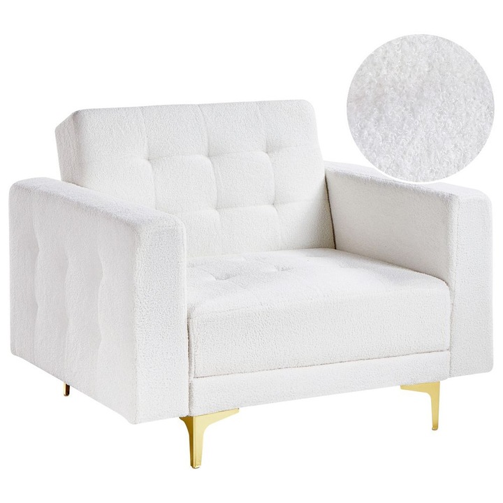 Fotoliu Aberdeen Boucle Alb-murdar