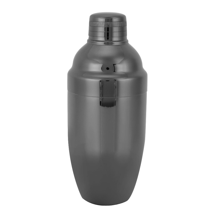 Koktélshaker szett bambusz állvánnyal, matt fekete, rozsdaálló rozsdamentes acél