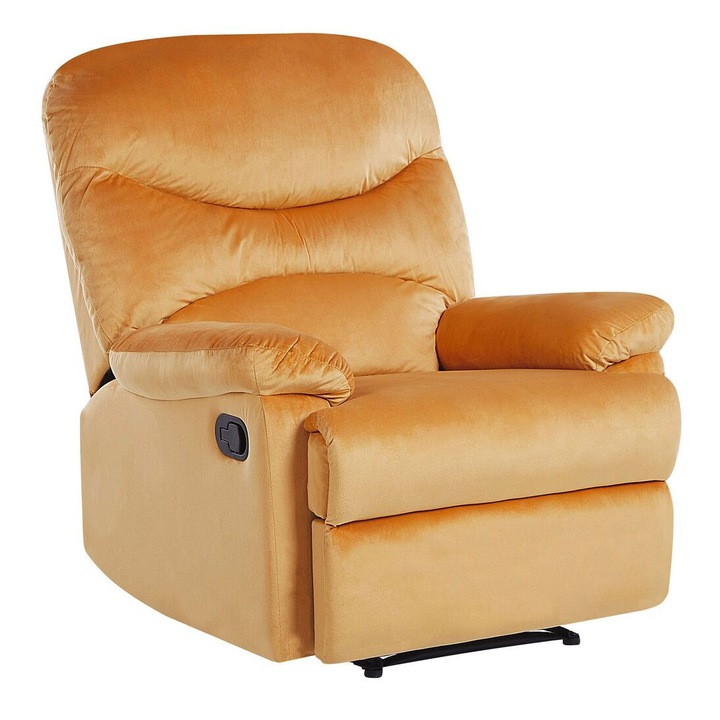 Fotoliu cu recliner Eslov Catifea Galben mustar