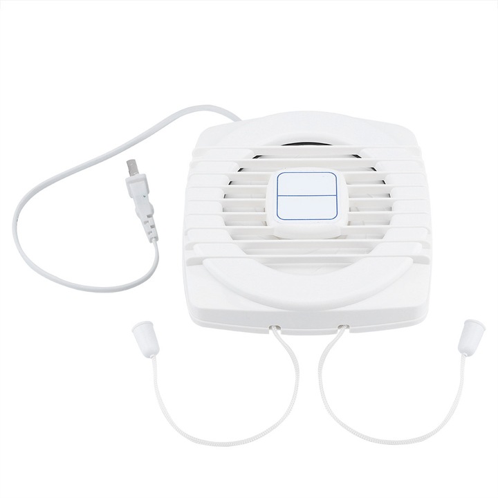 Mini ventilator de evacuare, material ABS, montat pe perete/tavan, 220V, alb, 150x150mm