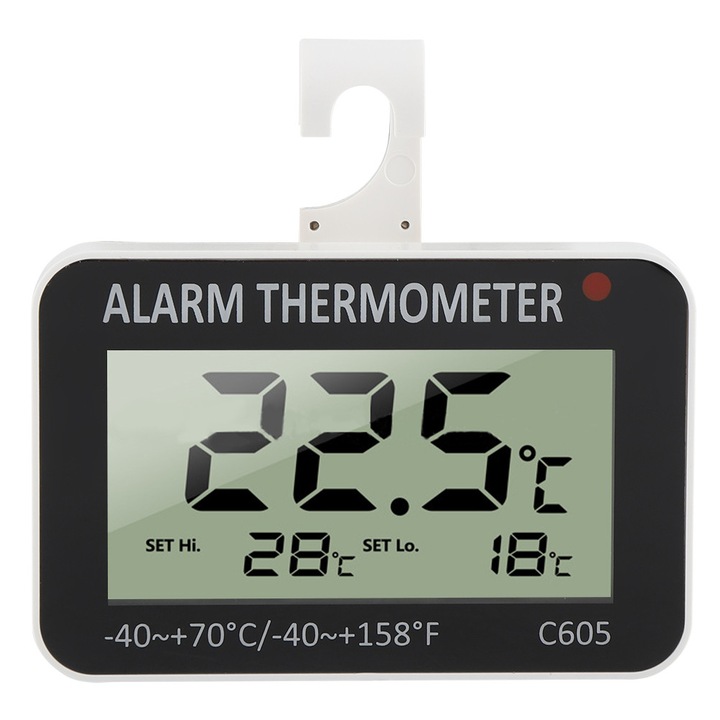 Termometru digital LCD pentru frigider, plastic, afisaj mare, -40~70°C