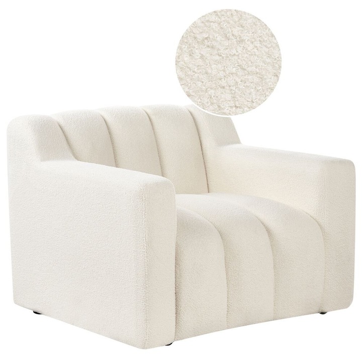 Fotoliu Agerup Boucle Alb-murdar