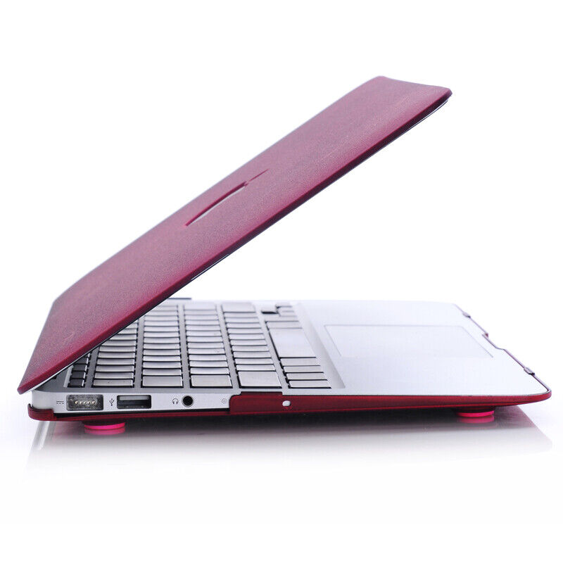 Carcasa rosie mata pentru MacBook, design decupat, 13,6 inch, material PVC, pentru A2681/A3113/A3240, rezistenta la zgarieturi, rezistenta la cadere