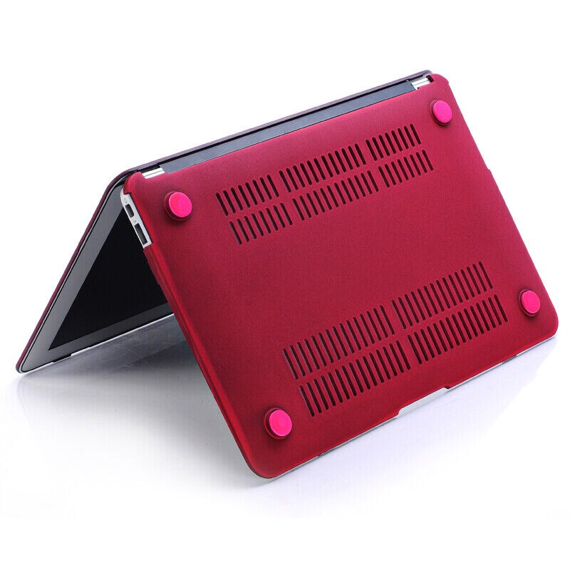Carcasa rosie mata pentru MacBook, design decupat, 13,6 inch, material PVC, pentru A2681/A3113/A3240, rezistenta la zgarieturi, rezistenta la cadere