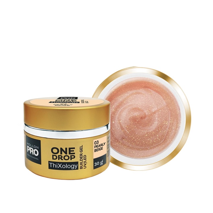 Gel de constructie ONE DROP ThiXology 30 ml, bej perlat, unifazic, MOLLON
