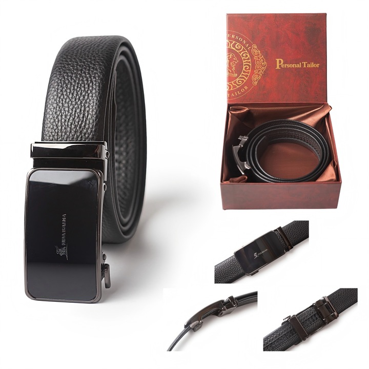 Ferfi valodi bor ov HUA BAI NA, automata csattal, kopasallo, allithato, Fekete, 120