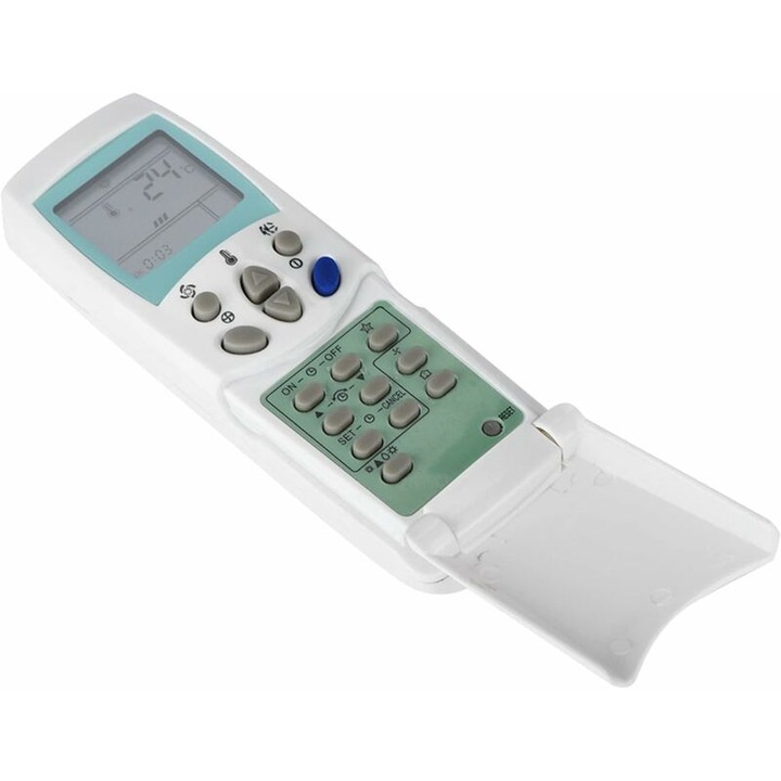 Telecomanda de inlocuire pentru aparate de climatizare, alb, 126x48x26mm