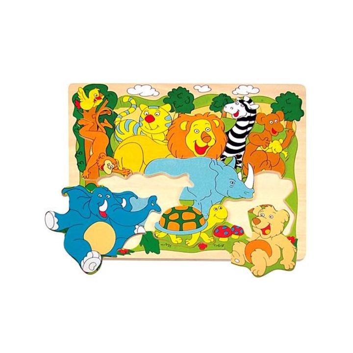 Fa állatos formapuzzle