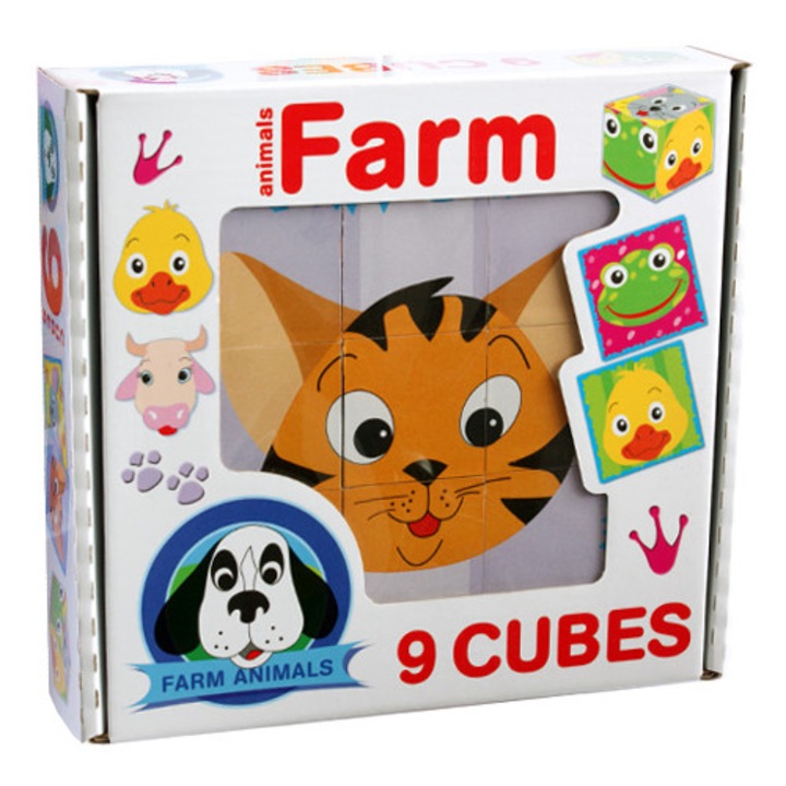 Háziállatos mesekocka 9 db-os