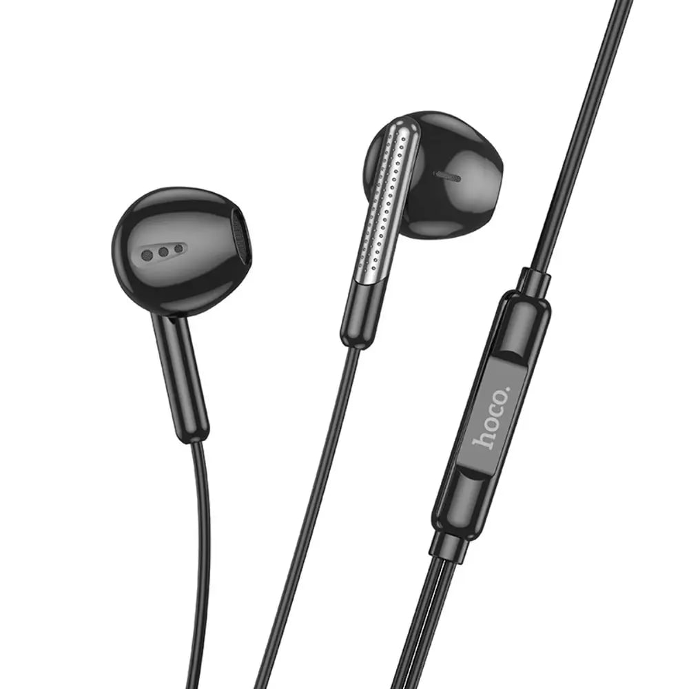 Casti cu Fir Hoco (M123), In Ear, 3.5mm, 1.2m, Mic & Volume Key, HiFi, Black