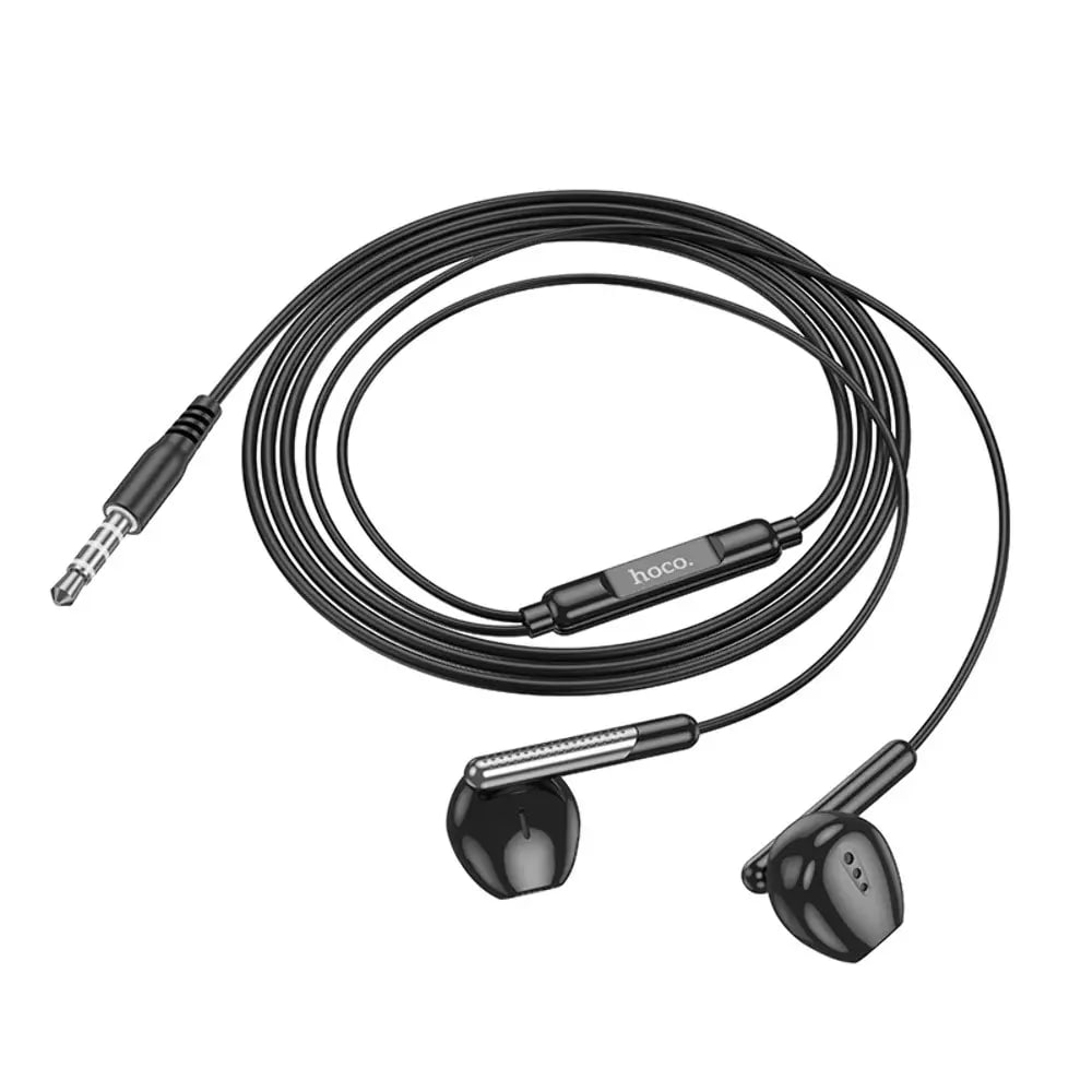 Casti cu Fir Hoco (M123), In Ear, 3.5mm, 1.2m, Mic & Volume Key, HiFi, Black