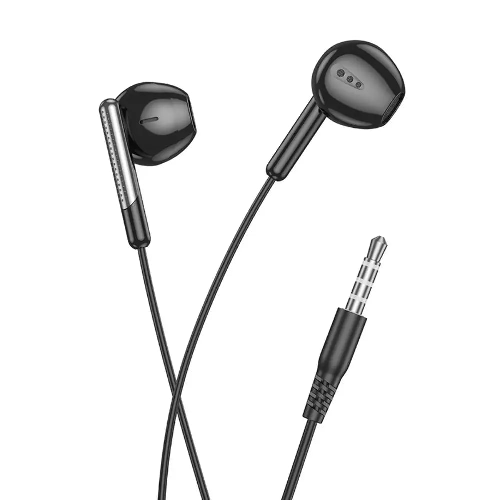 Casti cu Fir Hoco (M123), In Ear, 3.5mm, 1.2m, Mic & Volume Key, HiFi, Black
