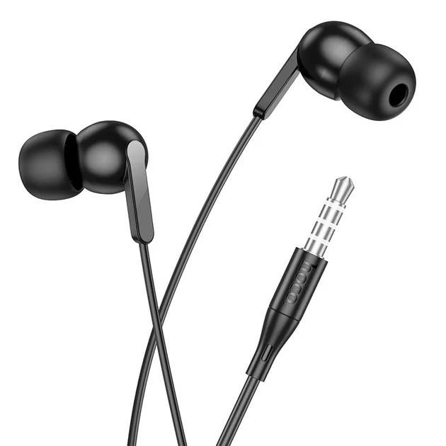 Casti cu Fir Hoco (M124), In Ear, 3.5mm, 1.2m, Mic & Volume Key, HiFi, Black
