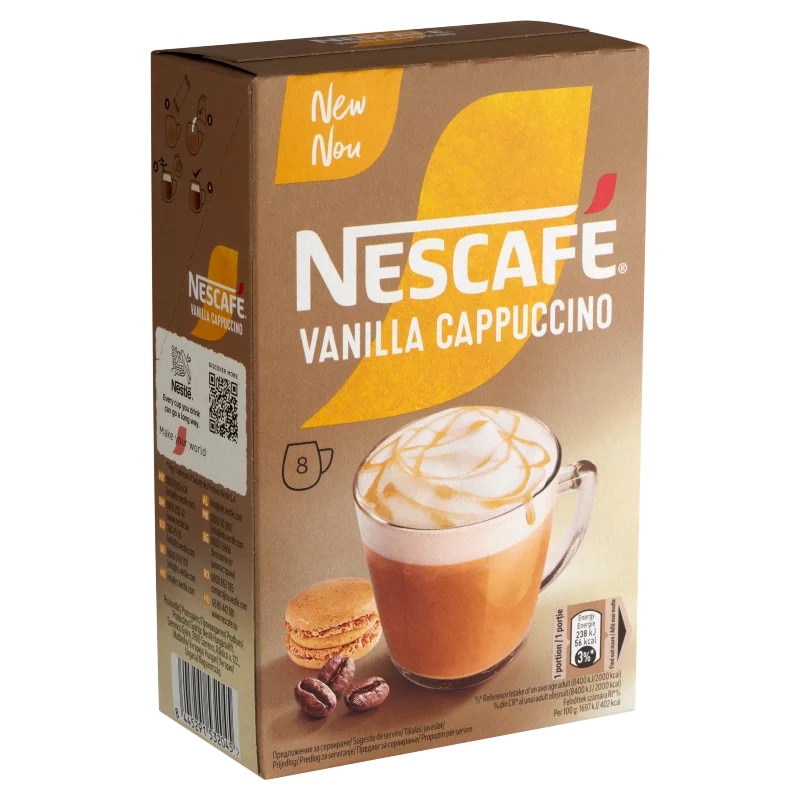 Nescafe Capuccino Vanilla, 8 plicuri, 112g