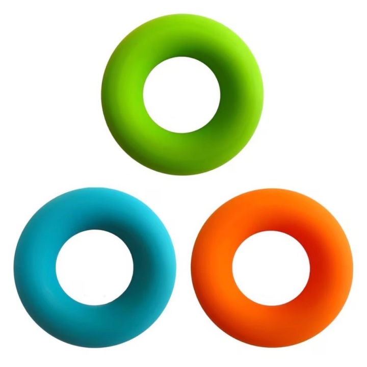 Dispozitiv de intarire a fortei mainii, antrenor pentru degete, 3 niveluri de rezistenta, silicon, 70 mm, 50 g