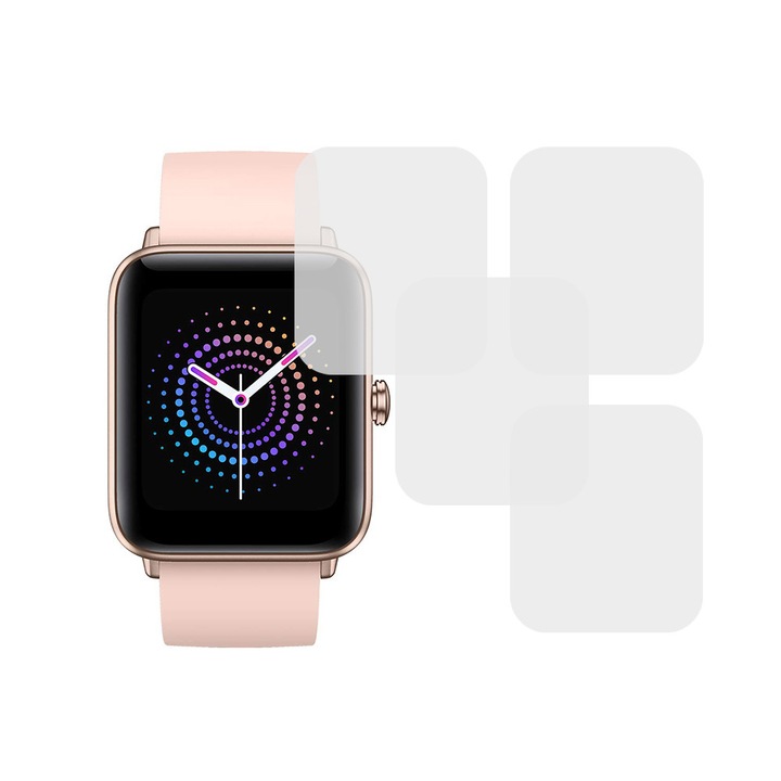Комплект от 4 фолиа, съвместими с Ulefone Watch Pro, Comando Shield Full Glue, Renewable силиконов хидрогел, Anti-shock и против счупване, SlimLine NanoShield, Transparent