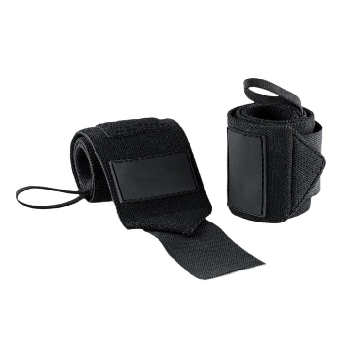 Bandaje pentru incheieturi, 45 cm, suport pentru fitness, negru, set