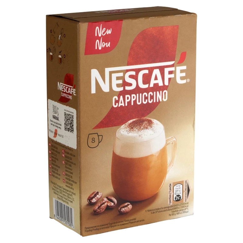 Nescafe Capuccino, 8 plicuri, 108g