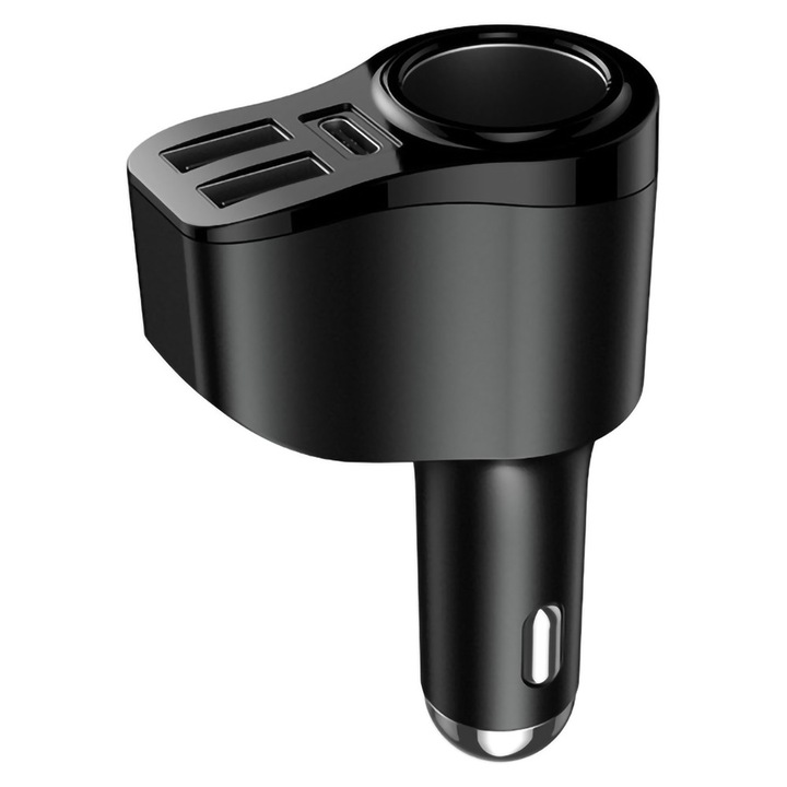 Autós töltő adapter 3 USB porttal, TNEAYWHE, PD3.0 gyorstöltés, kompakt kialakítás, 12-24V