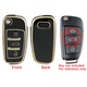Prémium 3 gombos autós kulcstok Audi A3 A4 A6 S3 S4 S6 TT MK2 Q3 Q7 QUATTRO TPU fekete