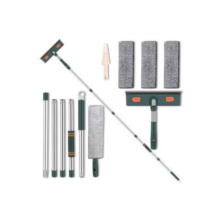 Curatator de ferestre cu maner telescopic 206 cm - 2 carpe de schimb, racleta telescopica, racleta pentru ferestre
