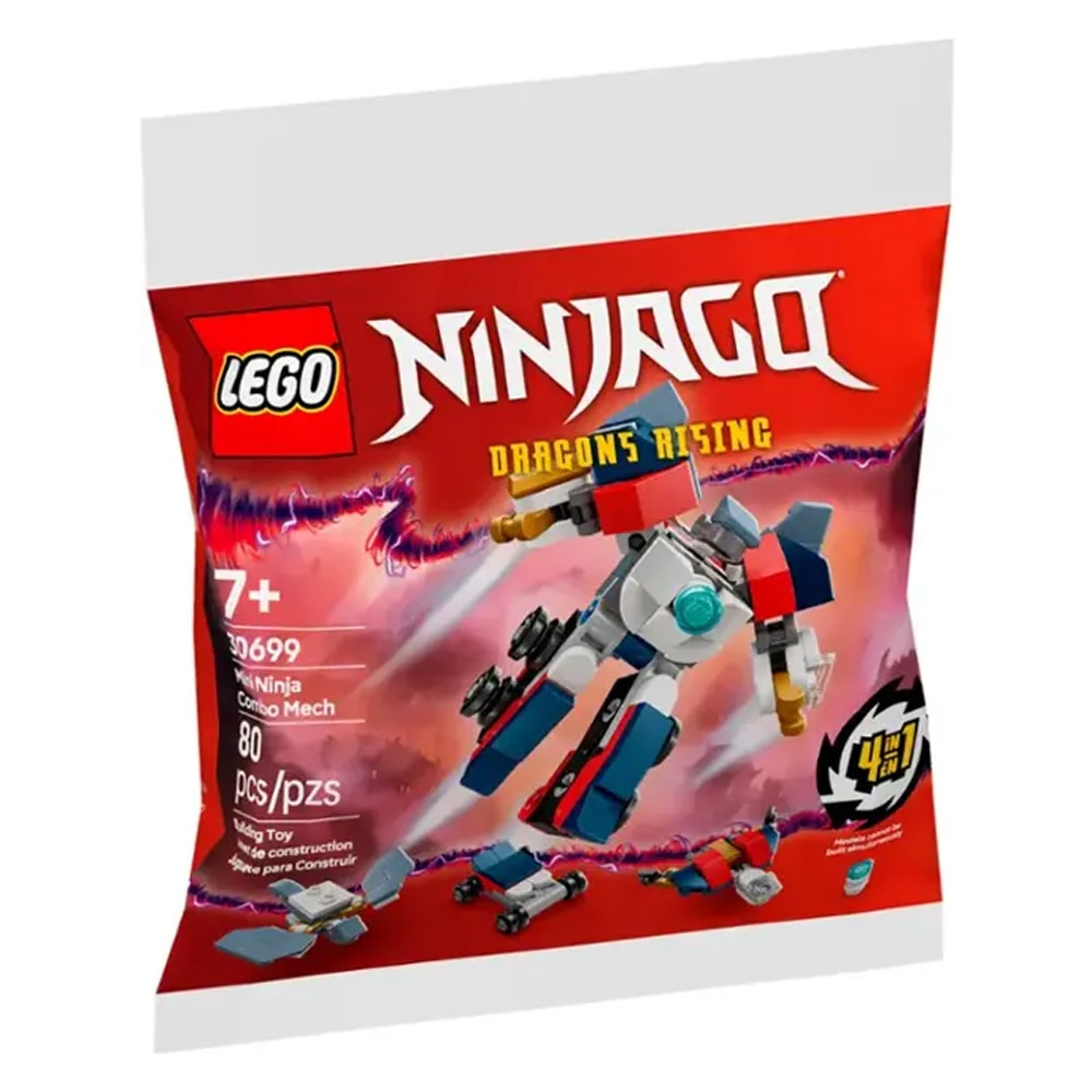 Lego NINJAGO : Mini Ninja Combo Mech 30699, 80 piese, 4 in 1