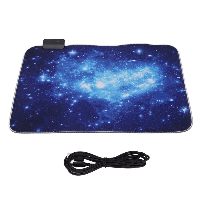 Mousepad RGB Zeaicos, 35x25cm, cauciuc si material textil