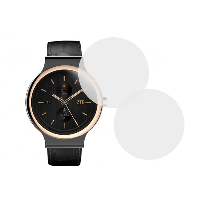 Комплект от 2 фолиа, съвместими с ZTE Axon Watch, Comando Shield Full Glue, Renewable силиконов хидрогел, Anti-shock и против счупване, SlimLine NanoShield, Transparent