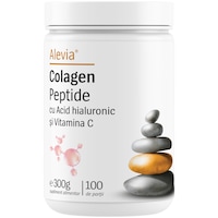 Colagen Peptide cu Acid Hialuronic si Vitamina C, Alevia, 300 g