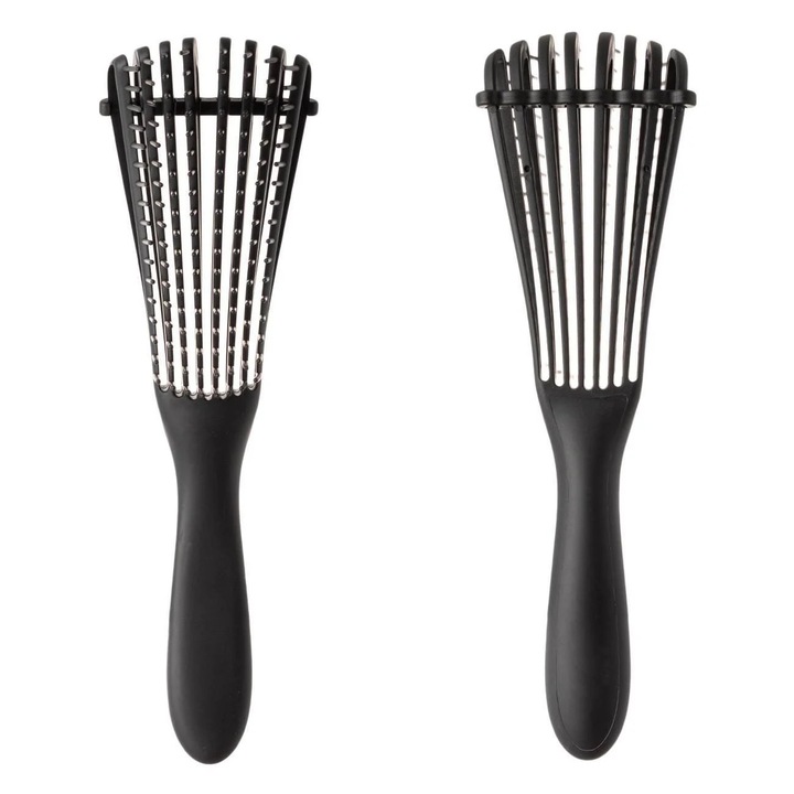 Perie Triunghiulara Neagra din Plastic de Descalcit Parul