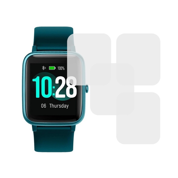 Комплект от 4 фолиа, съвместими с Ulefone Watch, Comando Shield Full Glue, Renewable силиконов хидрогел, Anti-shock и против счупване, SlimLine NanoShield, Transparent
