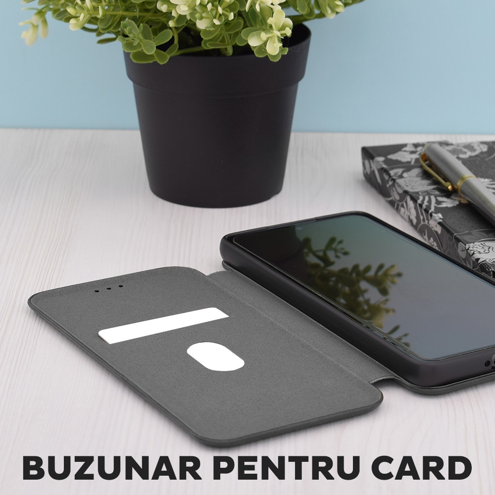 Husa pentru Honor Magic 8 Lite Tip Carte, Safe Wallet Plus, Functie de Stand, Calitate Premium, Antisoc, Protectie Sporita, Negru