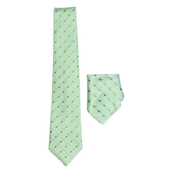 Set cravata si batista pentru baieti, LA Kids CRV2203-8, Verde