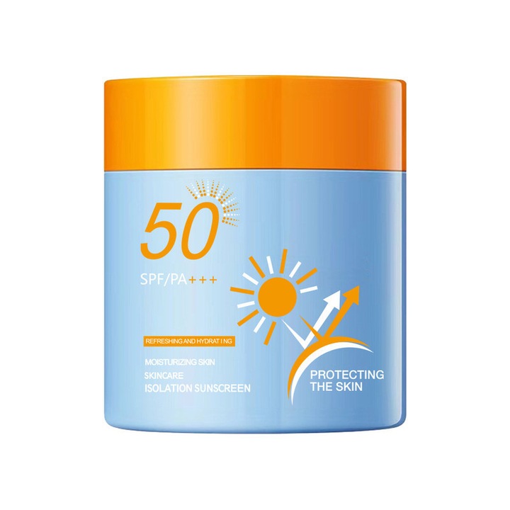 Crema de protectie solara SPF 50+ HM 50g, protectie UV, formula non-grasa, pentru fata, gat si brate