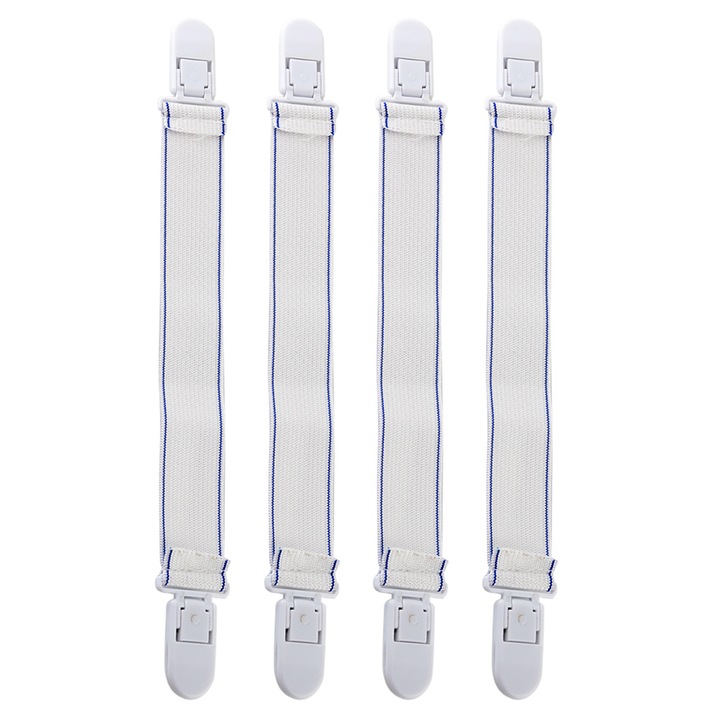 4 darab lepedő rögzítő klipsz, gumis, nylon, fekete
