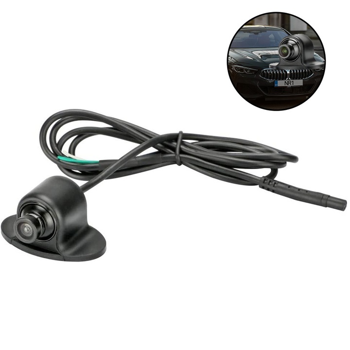 Camera auto unghi mort, plastic, 44x25x23cm, rezolutie 928x520, unghi reglabil 90-170°, alimentare 12V