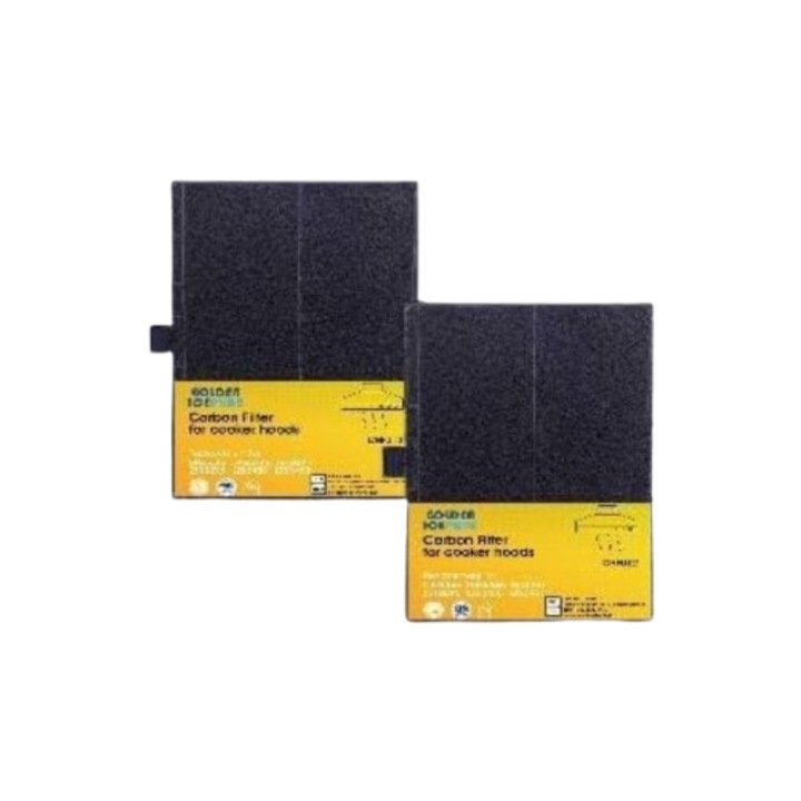 2 db aktívszén szűrő készlet, Golden Icepure, páraelszívókhoz, kompatibilis a Bosch 705431, DHZ 5325, fekete